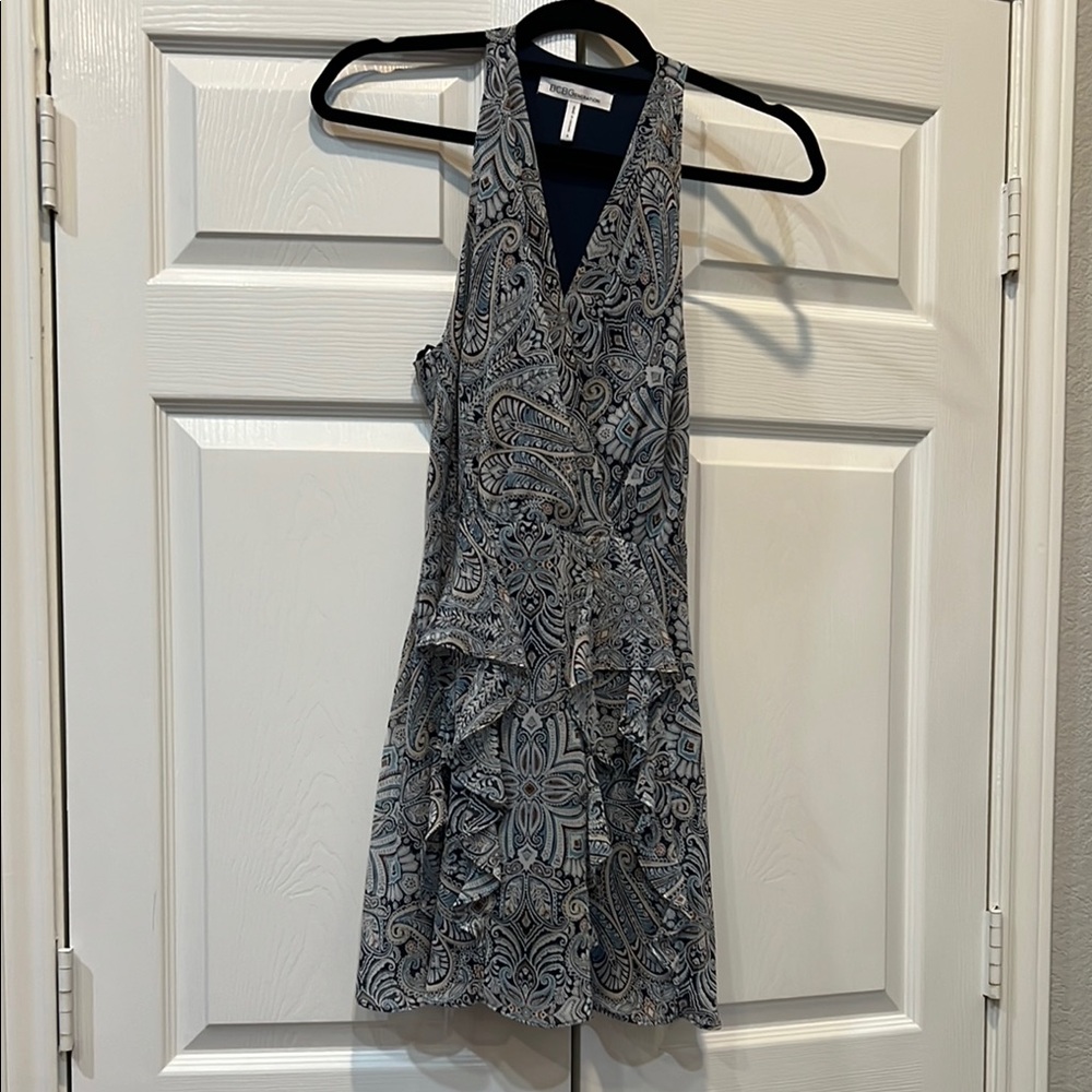 Elegant Black and Gray Paisley Dress